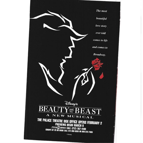 Beauty and the Beast Musical Advertisement Broadway 1990s  Vintage Print Ad - Picture 1 of 2